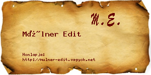Mülner Edit névjegykártya